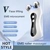 Portable Electric V-Face Lift Roller Massager EMS Microcurrent Sonic Vibration Facial Lifting Skin Tighten Massage Beauty Device