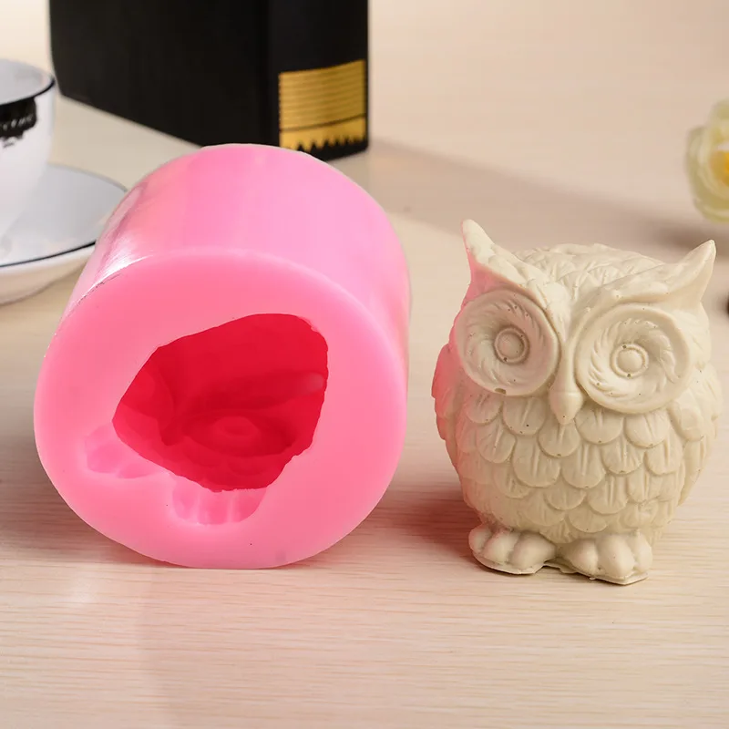 3D Owl Silicone Candle Mold Diy Cute Little Animal Candle Making Supplies Handmade Soap Plaster Craft Resin Mold Home Decor Gift