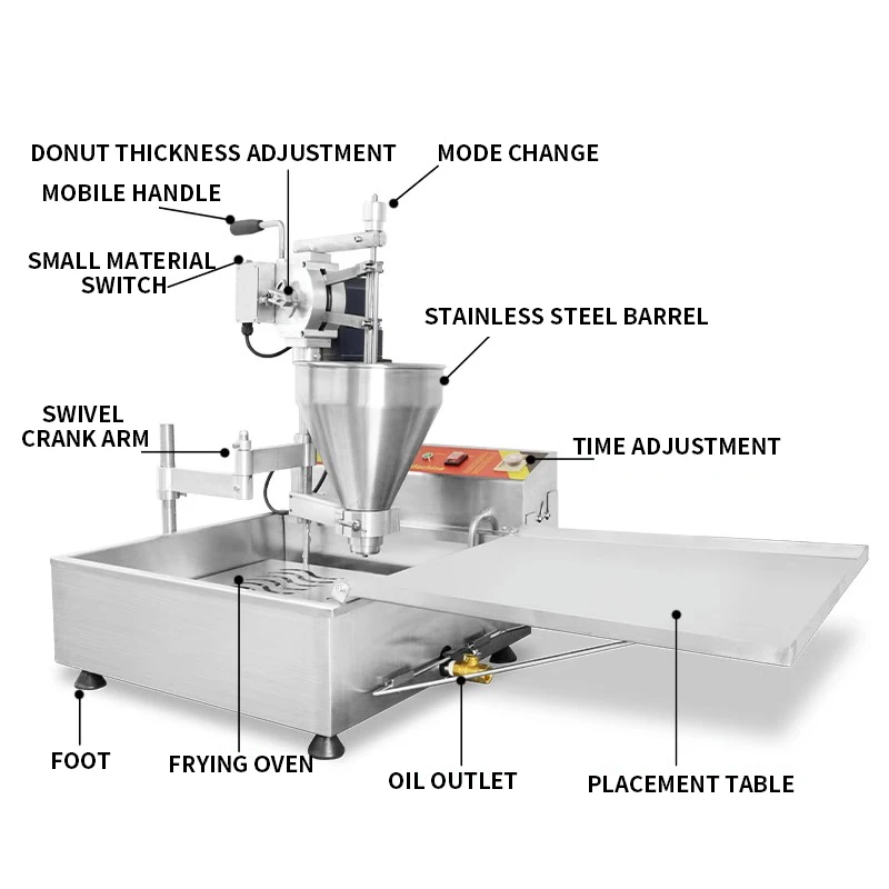 NP-7-1 Desktop Automatic Potti Donut Fryer Electric Fryer Three Types of Molds Donut Machine Commercial Donut Making 3