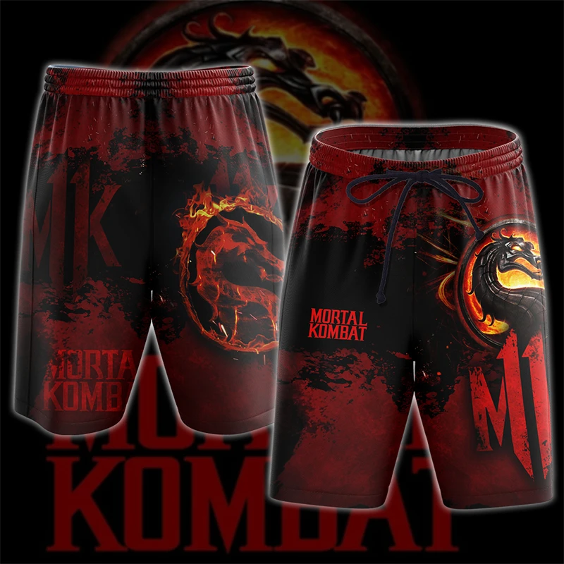 

Game Mortal Kombat Graphic Board Shorts Men Summer 3D Printed Hawaiian Beach Shorts Hawaii Surf Short Pants Swim Trunks Swimsuit