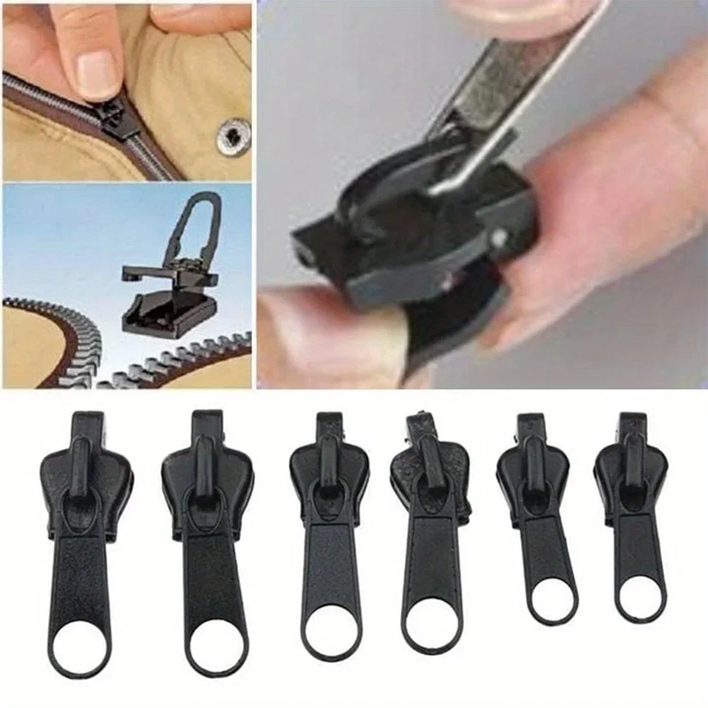 6PCS Quick Zipper Repair Kit Sliding Teeth for Zipper Replacement Garment Accessories