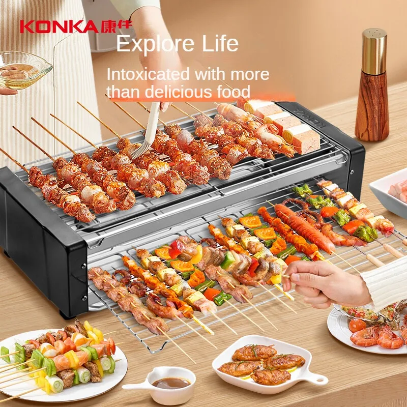 Electric BBQ Household Small Skewer Indoor Grill Machine Kitchen Appliances  электро гриль для кухни شواية كهربائية