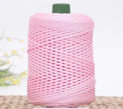 Vibrant 3mm Twisted Woven Rope for DIY Crafts and Decorative Accessories (Pink)
