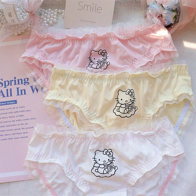 Hello Kitty Kawaii Panties Anime Cartoon Triangle Panties Cotton