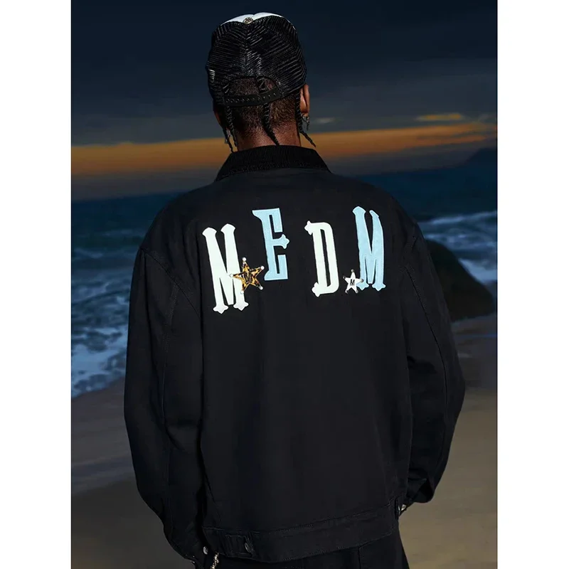 

MEDM23SS Piece-leather Detroit Cargo Jacket Men's Spring and Fall American Plankton Handsome Coat Casual Loose Top