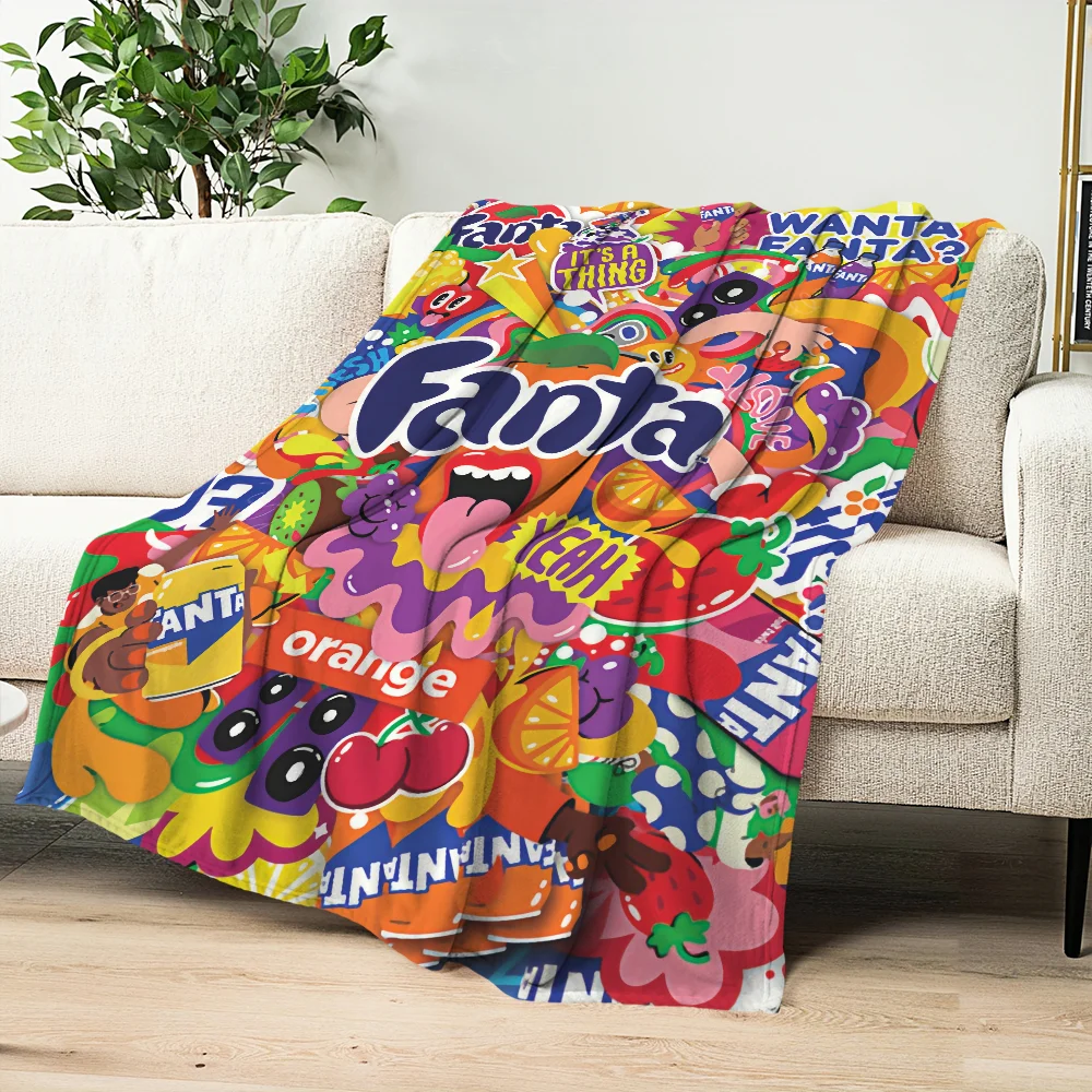 F-Fanta Logo Fashion Blanket Skin friendly comfort warm soft plush blanket suitable sofa living room office bedroom 5