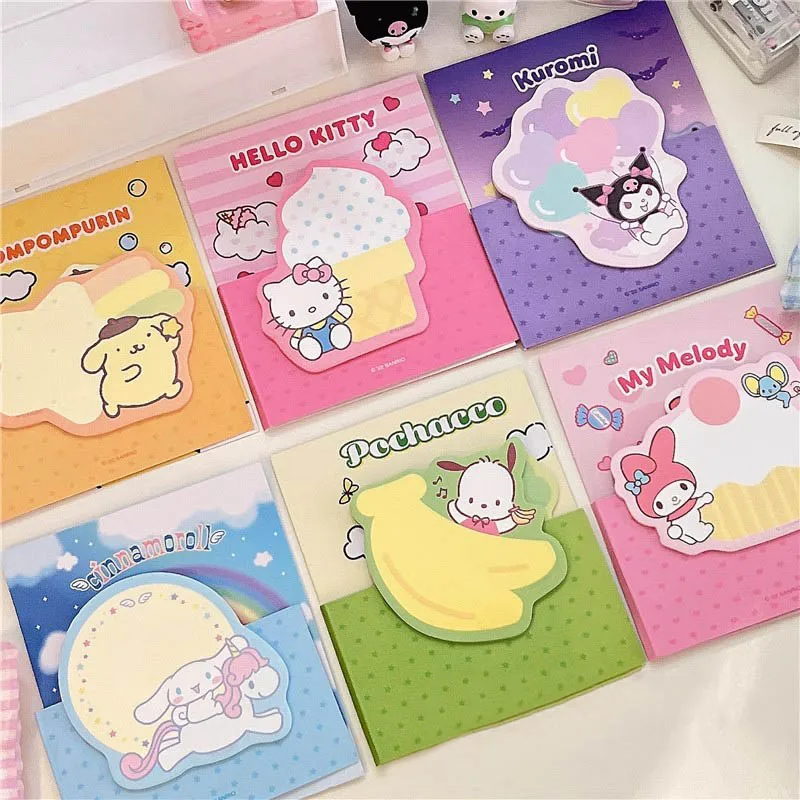 

Sanrios Anime Kuromi Melody Cinnamoroll Cartoon Sticky Note Hello Kittys Memo Pad Diy Handbook Notepad Can Be Sticky Girl Gift