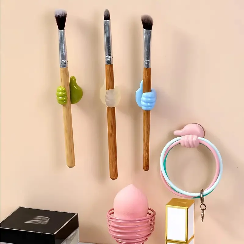 Thumb Hook Self Adhesive Wall Decoration Creative Silicone Key Hanger Hook Home Office Data Cable Clip Wire Desk Organizer 10Pcs key hanger hook