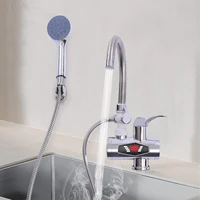 Chauffe-eau électrique instantané 3000 W, 360 °   Robinet électrique rotatif à travers le chauffage avec douche, écran d'affichage numérique LCD 2