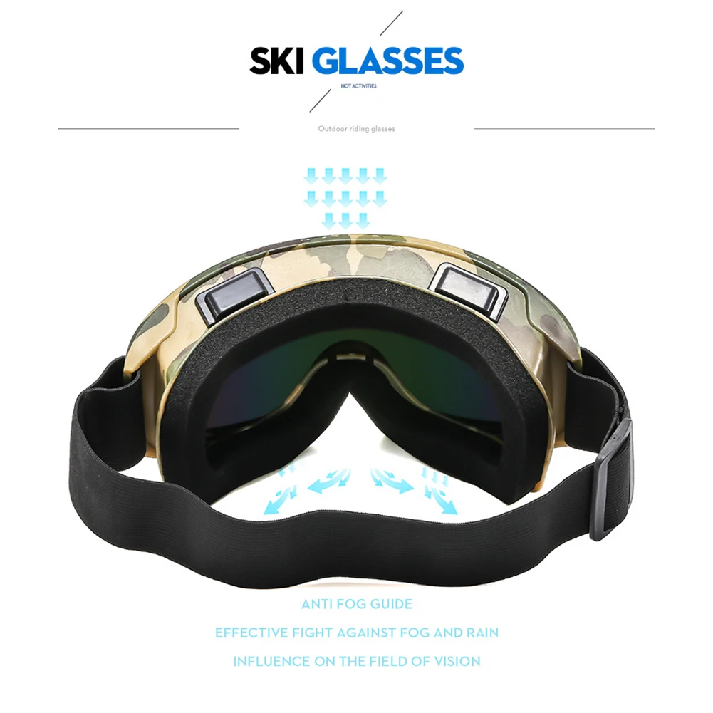 Anti-Fog Ski Goggles Motorcycle Goggles Winter Snowboard Skiing Glasses Outdoor Sport Windproof Ski Mask Off Road Goggles Helmet 5