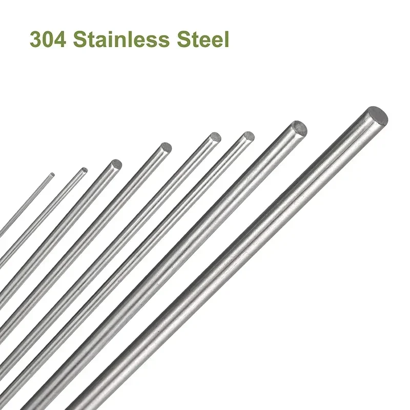1/5Pcs 304 Stainless Steel Rod Diameter 1mm-14mm Linear Shaft Metric Round Rod Ground 250mm 330mm 500mm Long DIY Craft Tool