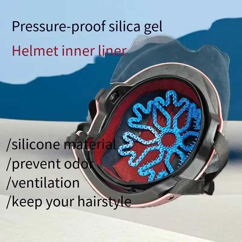 [Color random] 1/2/3Pcs General silicone Helmet liner ventilate breathable non-slip helmet gasket Cycling Anti compression hair 2