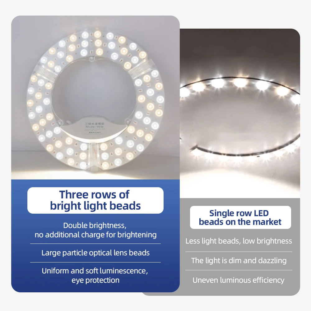 LED panel lights are used for indoor ceiling lights, round replaceable LED lights, panel led dimmable LED220V-240V, 30W-120W - 3