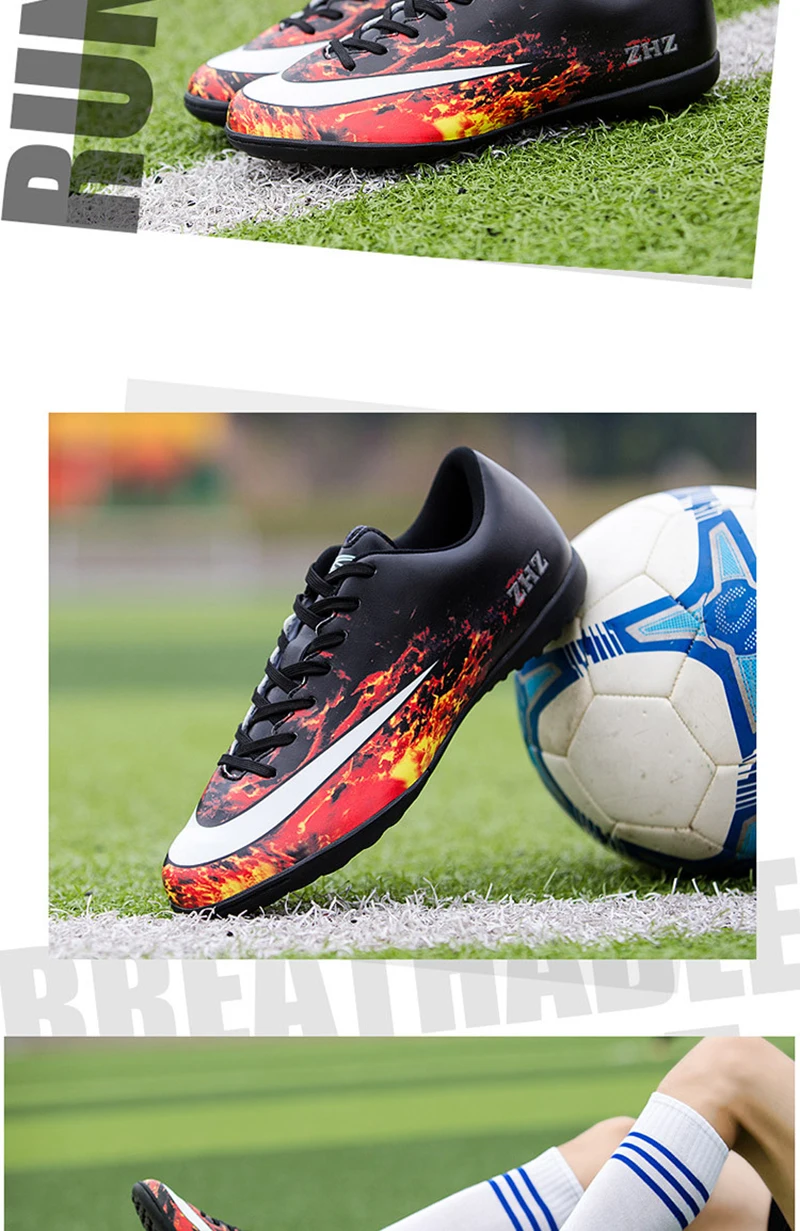 2022 Men Soccer Shoes TF Professional Football Boots Outdoor Breathable Teenager Football Training Women Child chuteira futebol