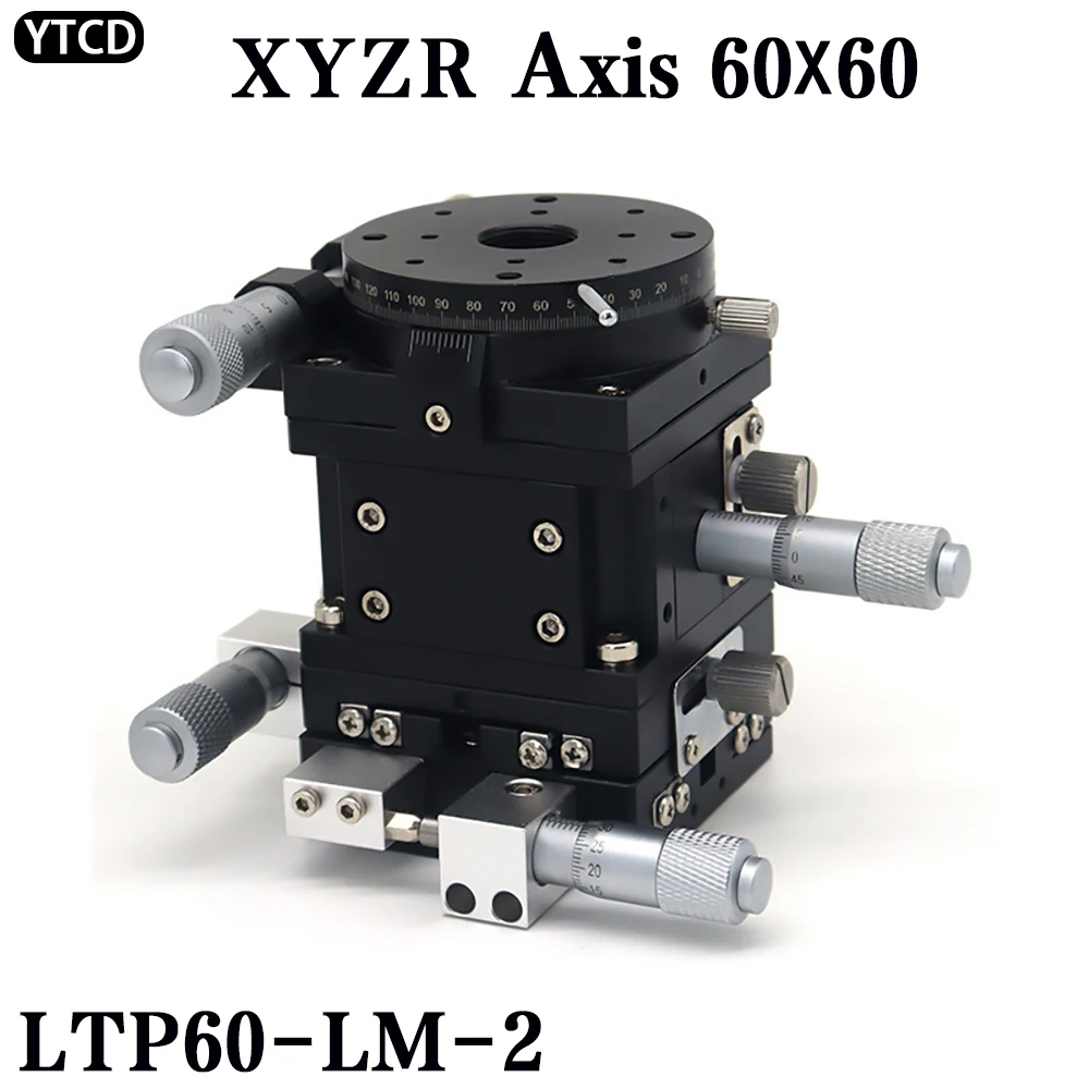 XYZR Axis 60*60mm LTP60-LM-2 Sliding Table V-type 4-Axis Fine-tuning ...