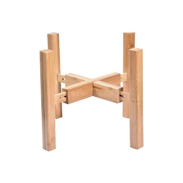 Négylábú Fa Virágcserép Tartó Növény És Zamatos Virágcserép-Kijelző Állvány Otthoni Kerti Terasz Dekoráció Polc Beltér - Image 2