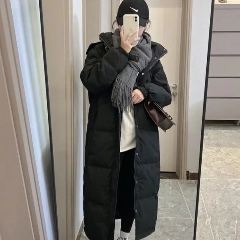 2023 New Women Down Jacket Winter Coat Female Mid Length Version Parkas Thick Large Size Outwear Hooded Leisure Time Overcoat