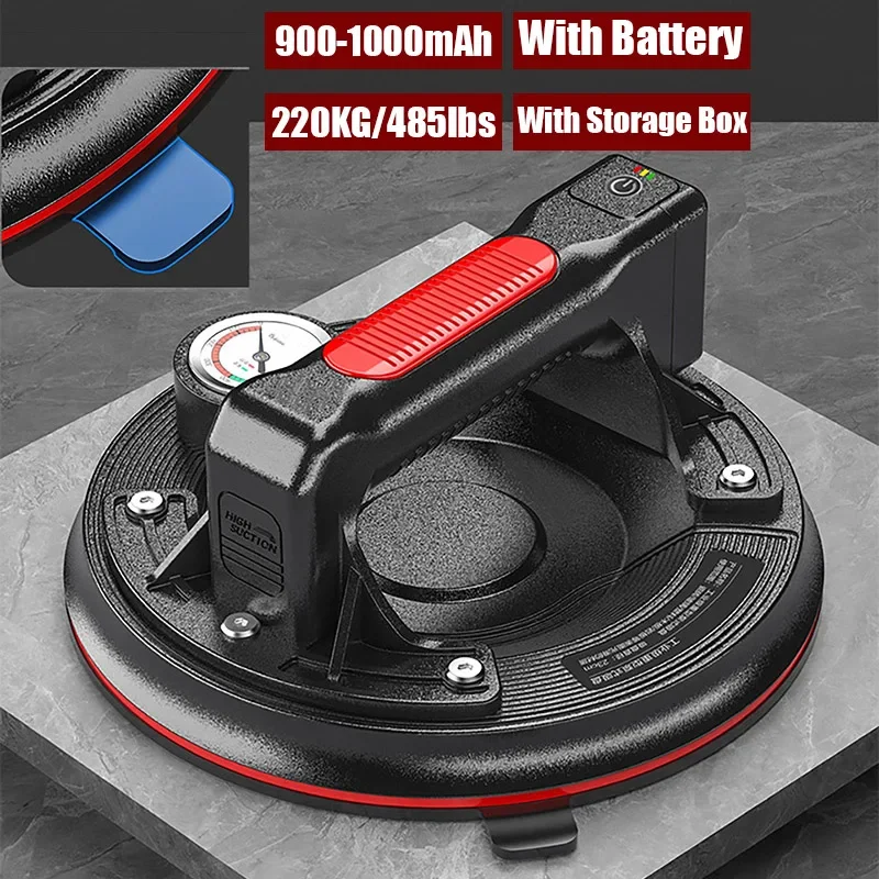 8&lsquo;&rsquo; Lithium Battery Heavy-Duty Electric Vacuum Suction Cup With Intelligent Pressure Gauge 220KG Bearing Capacity Handling Tools