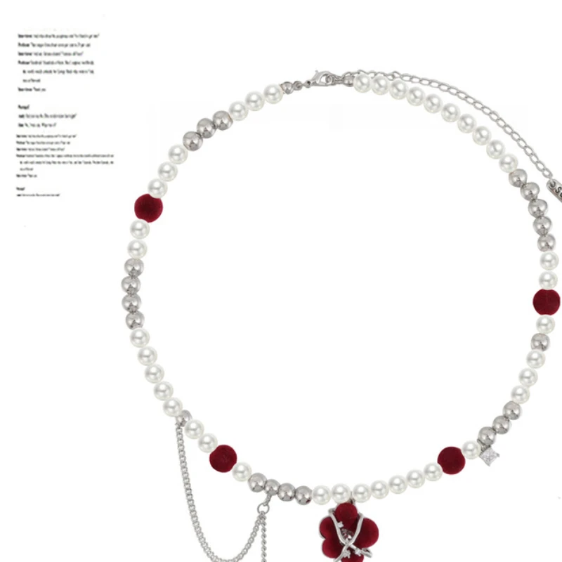 

Warm winter day! Original flocking series pearl necklace, small and luxurious New Year's Spring Festival clavicle chain
