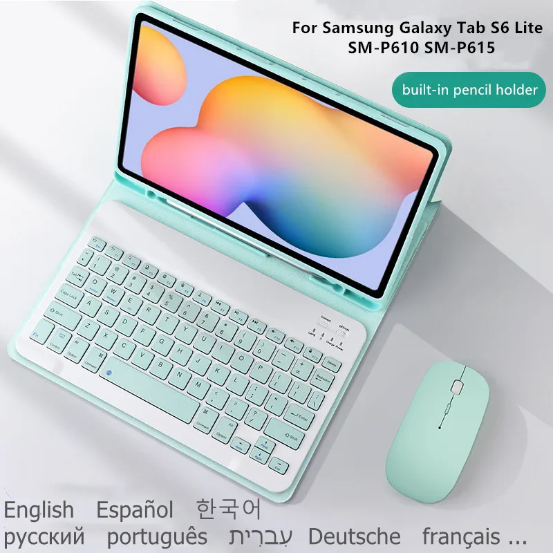 

Чехол с клавиатурой для Samsung Galaxy Tab S6 Lite 10,4 Φ P615 P610 P615, чехол Funda для Tab S6 Lite, Магнитный чехол с клавиатурой