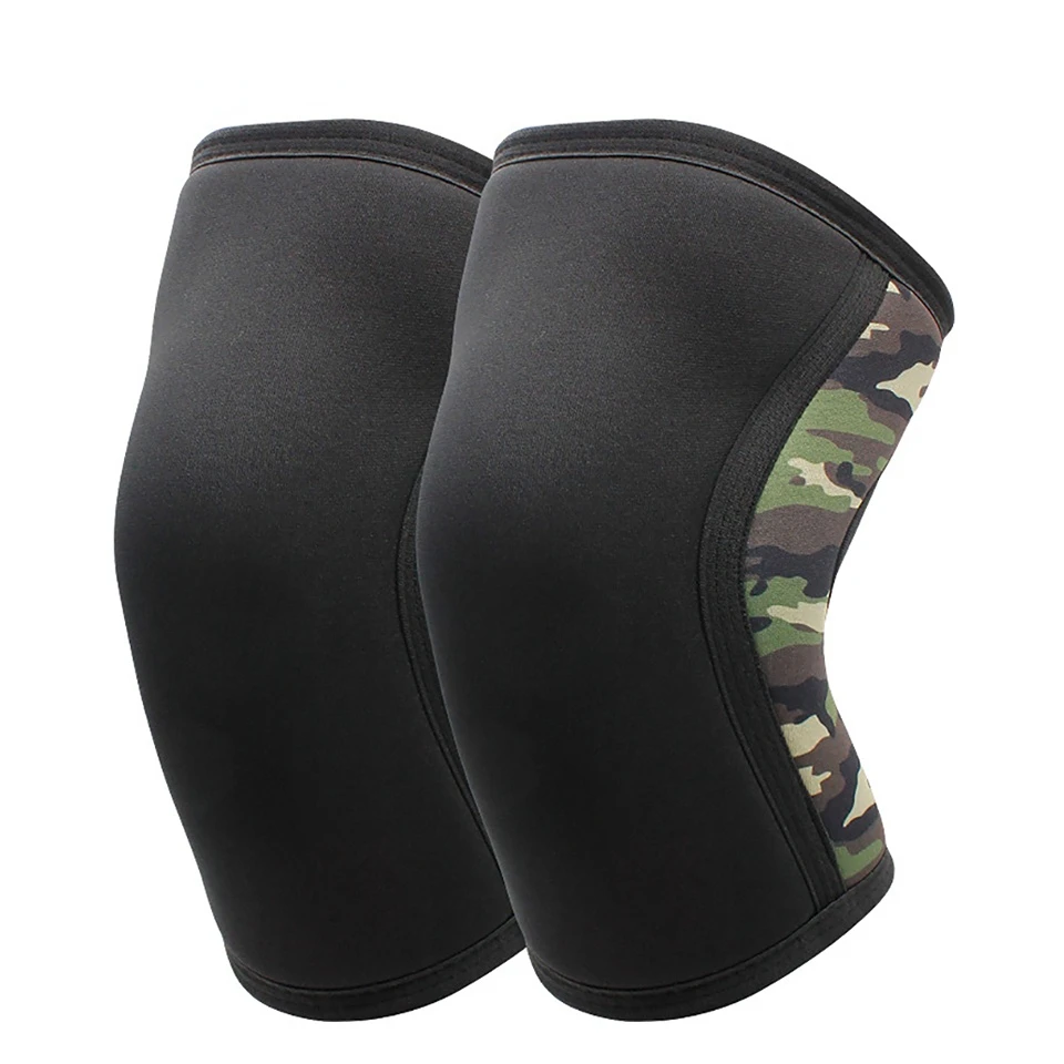 

2 PCS 1 Pair 7mm Neoprene Sports Kneepads Compression Weightlifting Pressured Crossfit Training Knee Pads Support Women Men