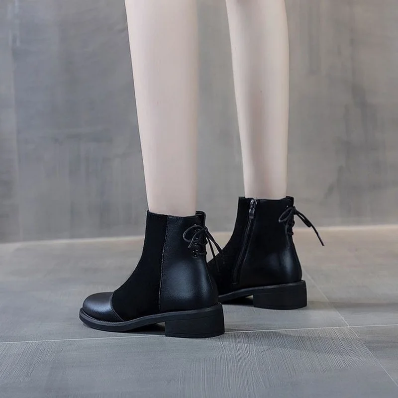 Winter & Autumn Women & Girls Ankle Boots Fashion Female Soft Leather Shoes Size 35-40