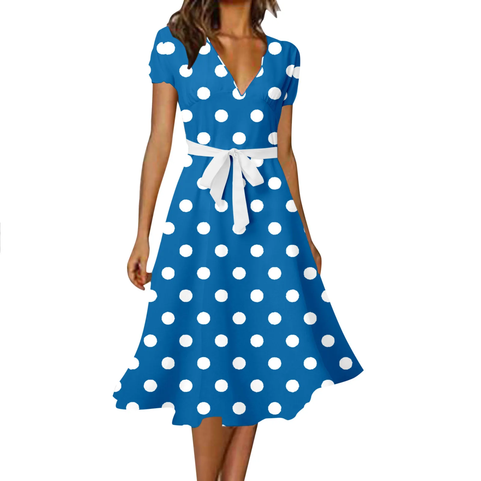

Casual Summer Summer Dresses For Women Long V Neck Beach Dress Elegant A Line Midi Dress Knee New Year Party Dress for Women