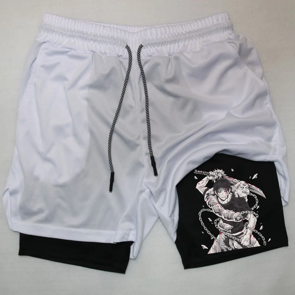

Men's Anime Shorts Print 2 In 1 Sport Shorts Casual Quick Dry Running Jogging Performance Shorts Summer