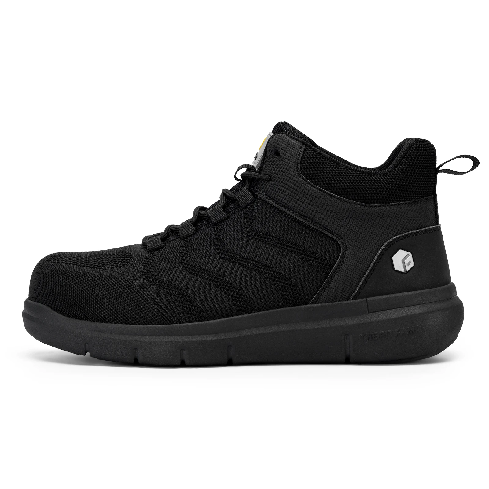 FitVille Men's Safety Work Boots Wide Width Composite Steel Toe Waterproof Antislip High Top Outdoor Shoes for Construction