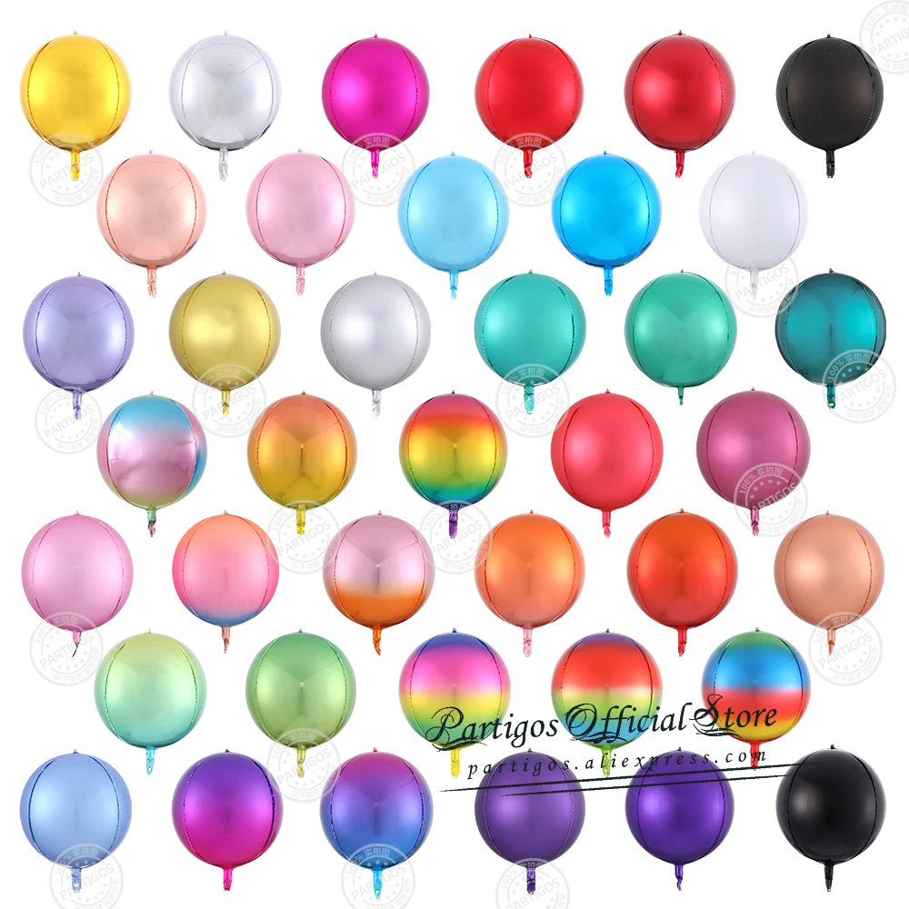Rose Gold 4D Foil Balloons Set - Metallic Rainbow Balloon Decor