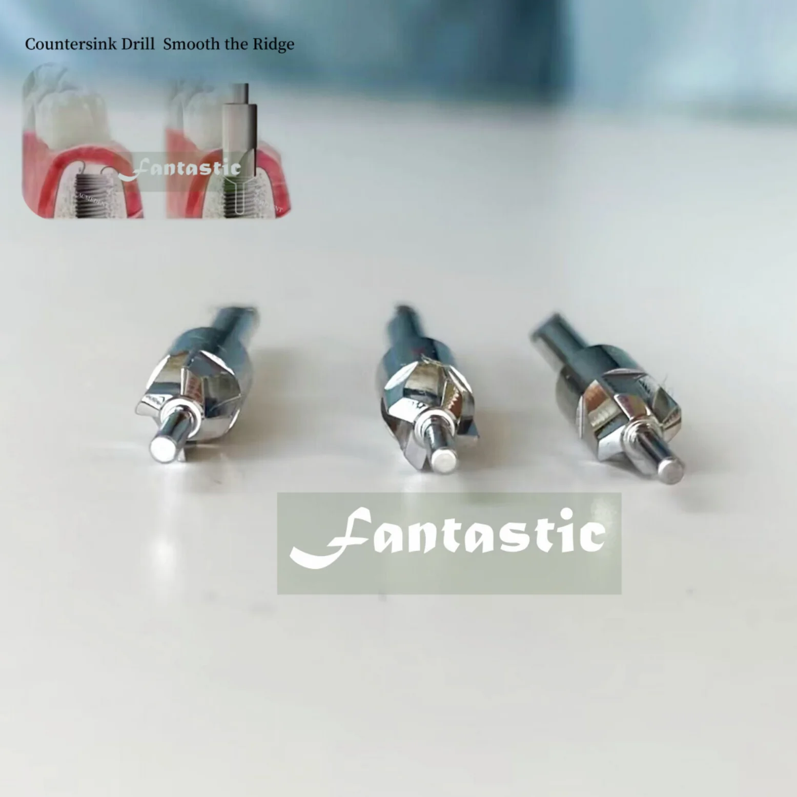 

3 pieces Dental Countersunk Drills Bone Harvest Drill Abutment Open Hole Collector Graft