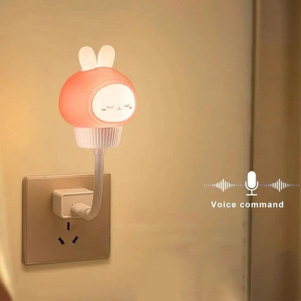 

Декоративная Ночная лампа с голосовой активацией, светодиодная подсветка с регулируемой яркостью, таймером, режимом Usb Plug-play, милая мультяшная форма