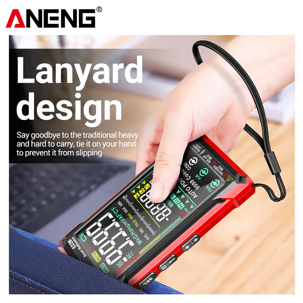 ANENG 622B Digital Smart Multimeter With Laser Lamp Auto Range True RMS DC/AC Voltage 9999 Analog Tester Meter Multitester 4