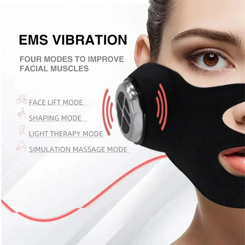 V-shaped Chin Lifting Tighten Electric Facial Mask EMS Microcurrent Vibration Anti Wrinkle Skin Care Face Massage Instrument 5