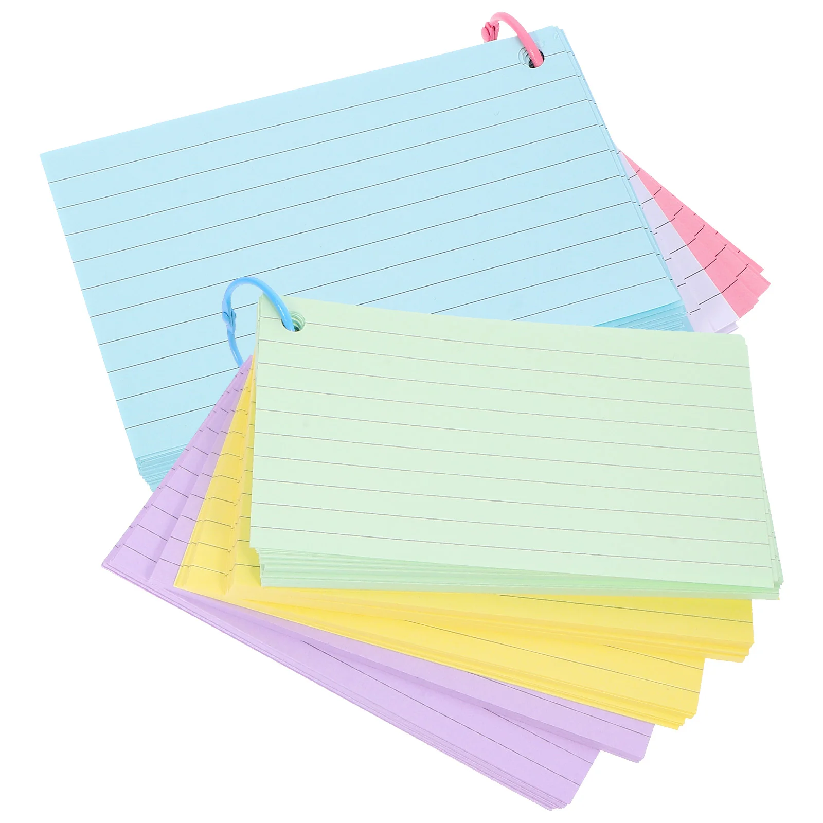 1 Set  Index Cards with Holes Punched Flash Cards with Rings Studying Note Cards for Adults