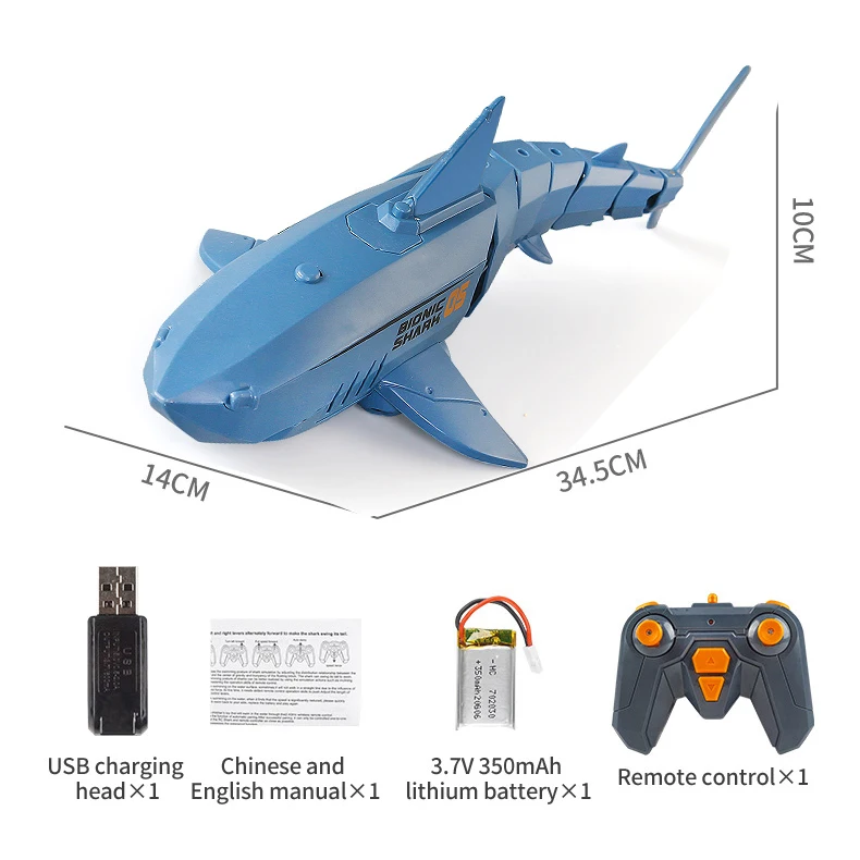 Rc Whale Shark Toy Robots Remote Control Animals Marine Life Tub Pool Electric Fish Children Bath Toys for Kids Boys Submarine