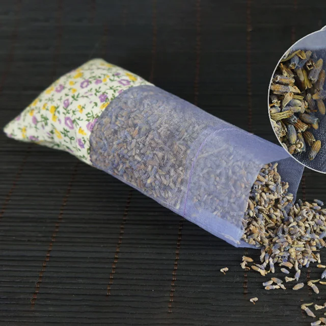 20Db Gauze Levendula Táskák Illat Tasak Üres Szekrény Autóhoz (Világos Lila Virág- És Világos Lila, Mindegyik 10) - Image 3