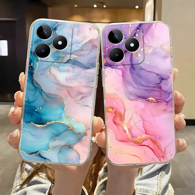 Marble Clear Shockproof Silicone Phone Case - Soft TPU Bumper