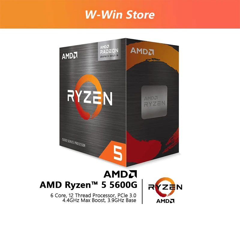 NEW AMD Ryzen 5 5600G R5 5600G 3.9GHz 6-Core 12-Thread 65W CPU Processor  L3=16M 100-000000252 Socket AM4 Origin Box With Cooler