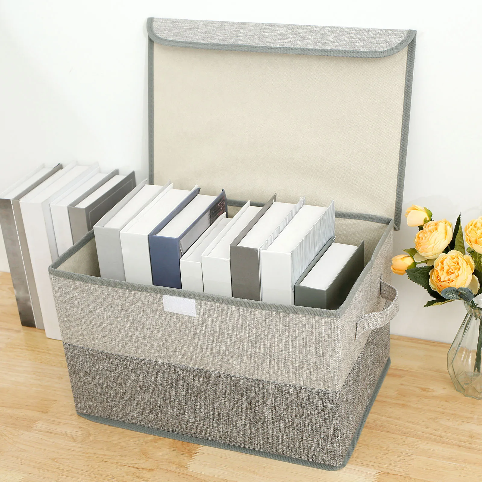 Foldable Fabric Storage Box Laundry Baskets Linen Home Cabinet Cosmetic Jewelry Toy Desktop  Organizers Closet Fabric 2