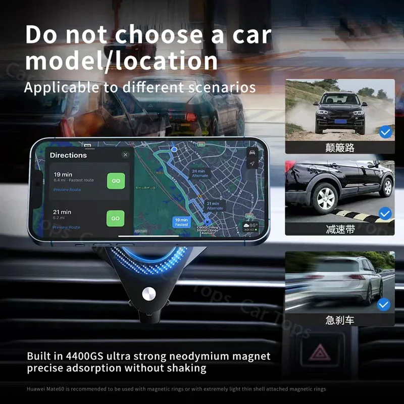 Enhanced Magnetic Car Phone Holder with 360° Rotation and Vent Mount Support
