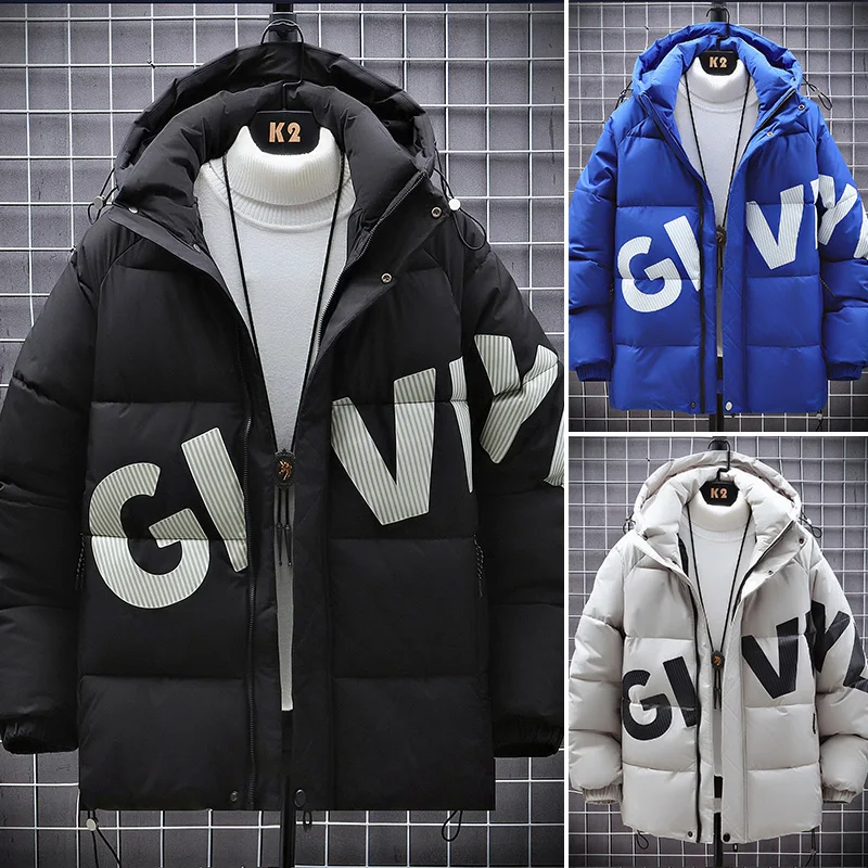 Fashion 2023 Autumn Winter Men's Thicken Parkas Outwear Loose Cotton-Padded Jackets Youth Outdoor Warm Down Coats Tops Clothing