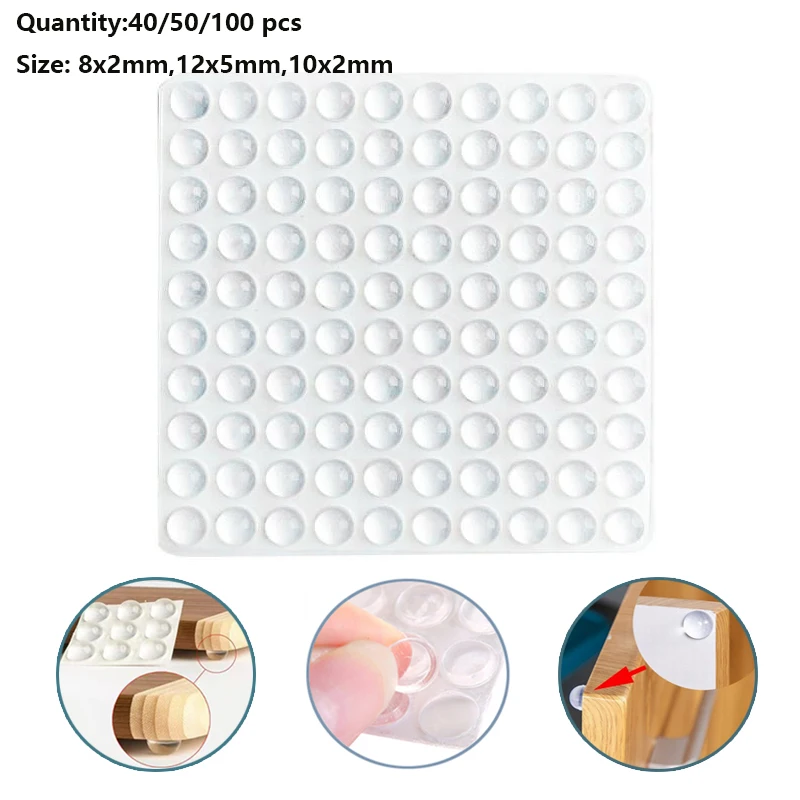 Round Clear Self Adhesive Silicone Rubber Bumpers Soft Transparent Anti Slip shock absorber Feet Pads Damper 40/50/100 pcs
