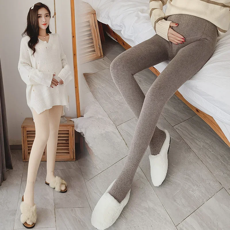 Autumn Winter Thick Warm Maternity Skinny Legging Thermal Fleece