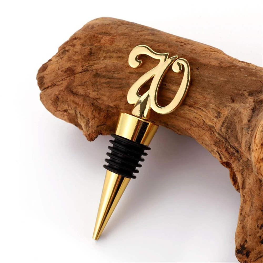 20pcs Bottle Stopper Champagne Wine Cork for 30/40/50//60/70/80th Anniversary Birthday Party Decor