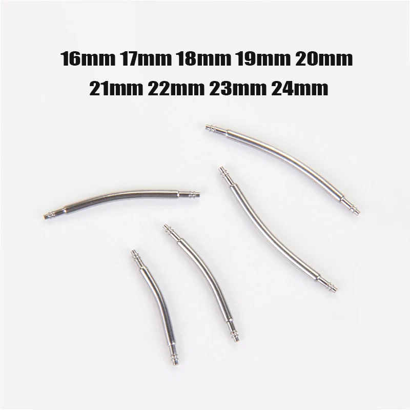 Curved Stainless Steel Watch Strap Link Pins, Set of 10