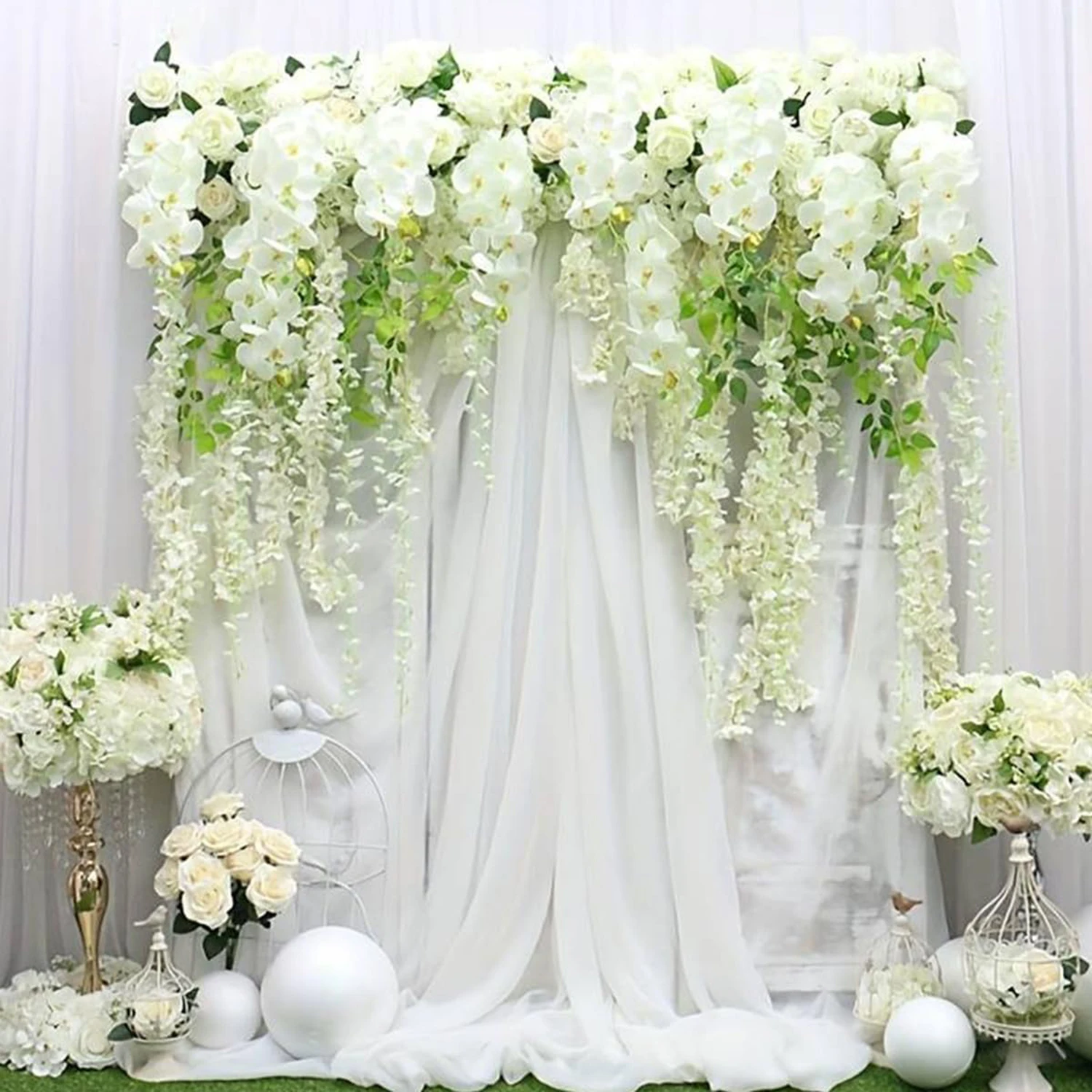 6/12pc Artificial Flowers Rattan Home High Quality Wedding Celebration Festival Party Outdoor Garden Wall Garland DIY Gift Decor