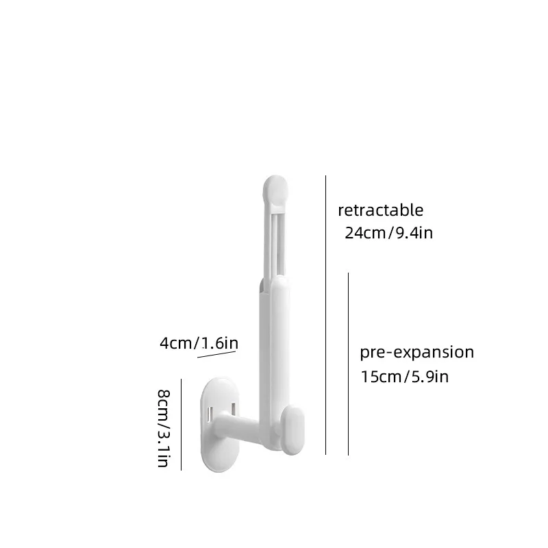 L-Shape Scalable Hat Holder Wall Hanging Hair Rope Coat Towel Organizer Rack Kitchen Bathroom Storage Hooks