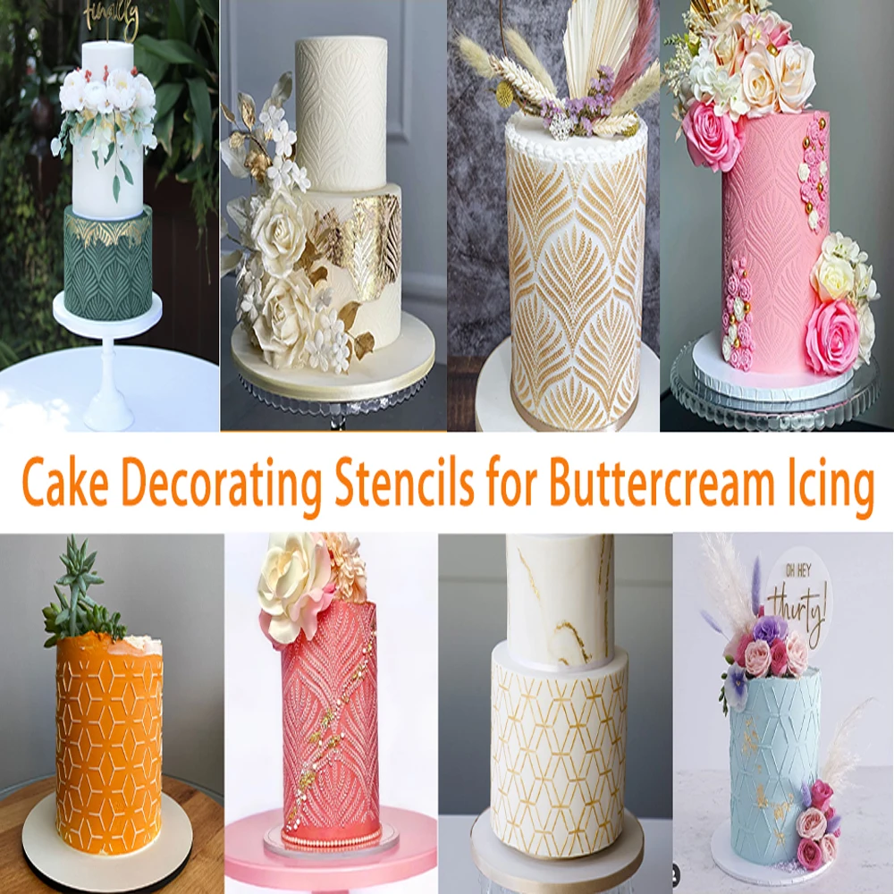 Cake Embossing Stencils, Cake Stencils Decorating Buttercream Cake  Decorating Stencils Cake Templates Molds Cake Flower Stencil for Fondant