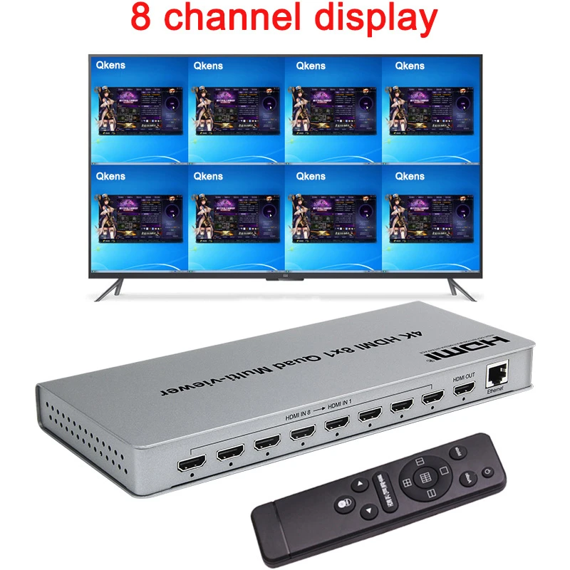 4K 8x1 HDMI Multiviewer Seamless Switch 8 Channel Video Multiplexer 10